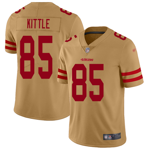San Francisco 49ers Limited Gold Men George Kittle NFL Jersey #85 Inverted Legend->san francisco 49ers->NFL Jersey